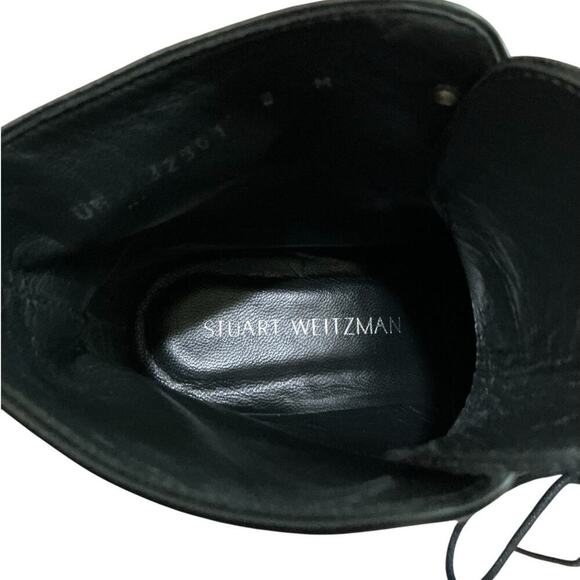 Stuart Weitzman Rare Women’s Brogue Ankle Boots Black Plaid Lace-Up Size 8 - Picture 11 of 12